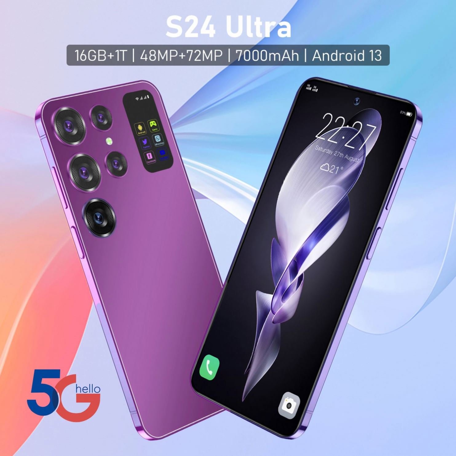 New Design WCDMA Cellphones Android Smartphone 3g4g 4500mAh S24 Ultra Cellphone Phones Mobile Android